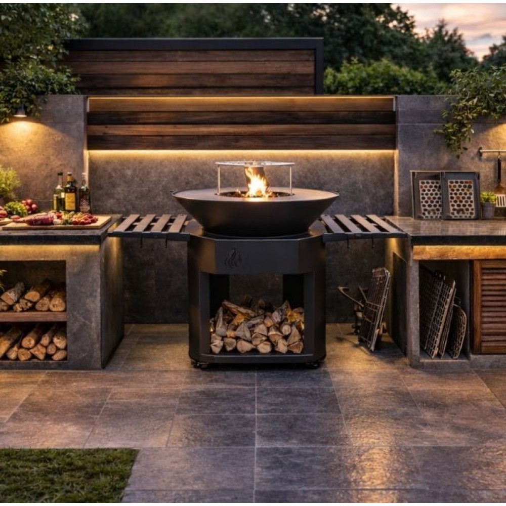 Стоманено барбекю на дървени въглища Balkan Energy ROUND 920 | Градински Барбекюта | Барбекюта |