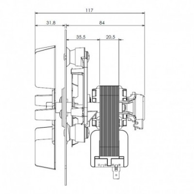 Вентилатор за димни газове TRIAL CAF15Y-120S за пелетни камини Caminetti Montegrappa - Резервни Части