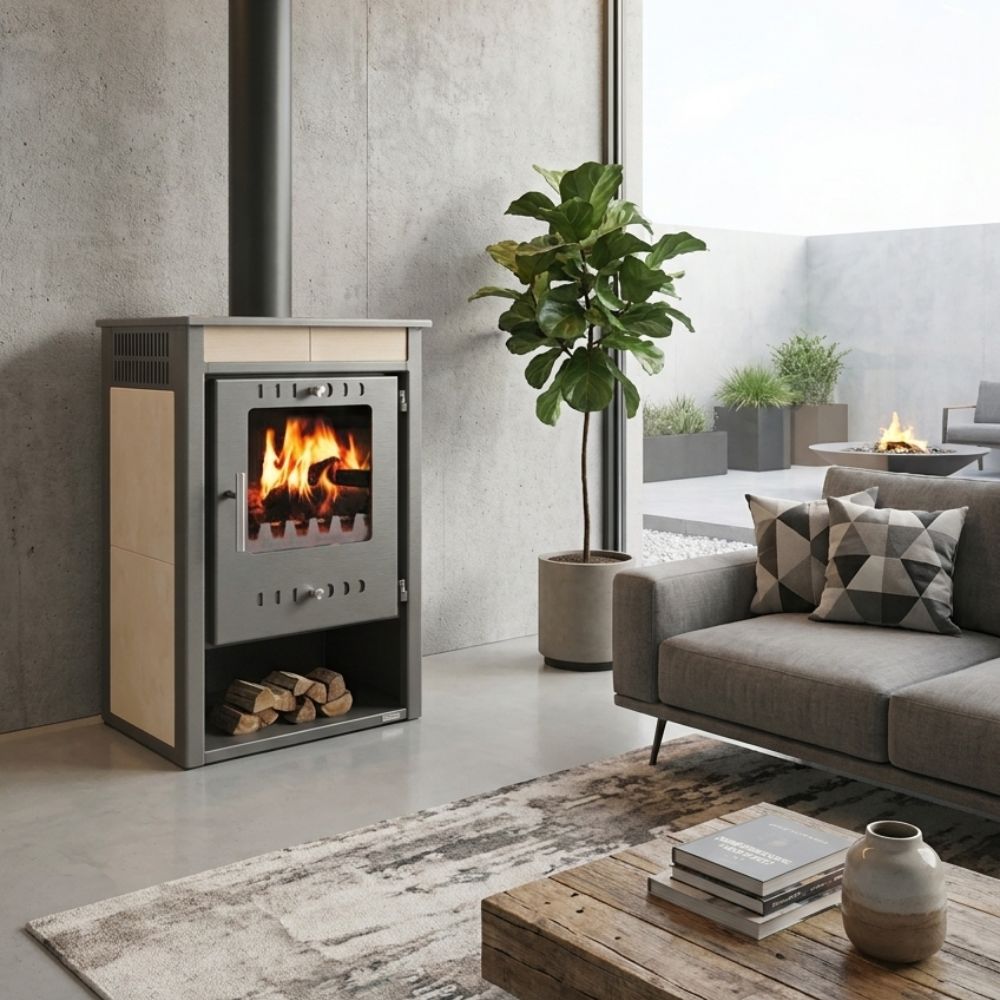 Камина на дърва с водна риза Звезда 4 VR 12 C, 12.2kW | Камини с водна риза | Камини на дърва |