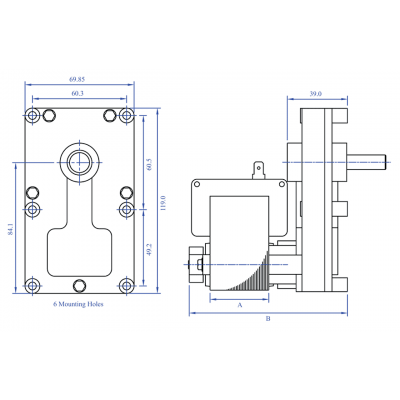 Мотор Редуктор Mellor FB1187 2RPM за пелетна камина Eco Spar и др. - Мотор-Редуктори за пелетни камини