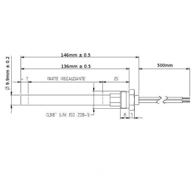 Запалка / Нагревател за пелетна камина Ecoteck, Ravelli и др. Дължина 146mm - Запалки / Нагреватели за пелетни камини