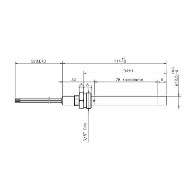 Запалка / Нагревател за пелетна камина Ecoteck, Ravelli и др. Дължина 114mm - Запалки / Нагреватели за пелетни камини