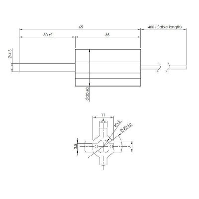 Нисковолтова запалка / нагревател за пелетна камина, Дължина 65mm, 95W, 24V - Резервни Части