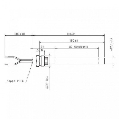 Запалка / Нагревател за пелетна камина, Дължина 190mm, 350W - Запалки / Нагреватели за пелетни камини