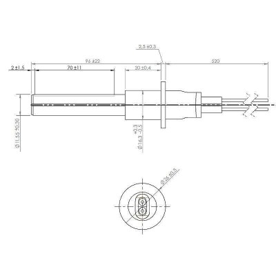 Керамичен нагревател за пелетна камина, дължина 107mm, 260W - Нагреватели