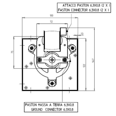 Тангенциален вентилатор Fergas за пелетна камина, Ø80mm, Дебит 305m³/h - Fergas