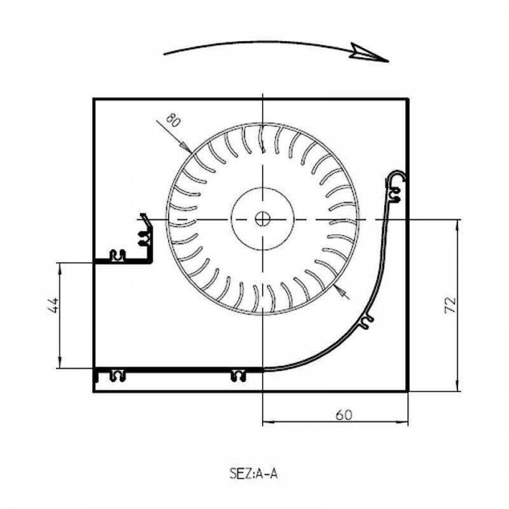 Тангенциален вентилатор Fergas за пелетна камина, Ø80mm, Дебит 305m³/h | Вентилатори | Части за пелетни камини |
