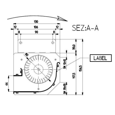 Тангенциален вентилатор за пелетна камина Edilkamin и др., Ø80mm, Дебит 485m³/h - Вентилатори за пелетни камини