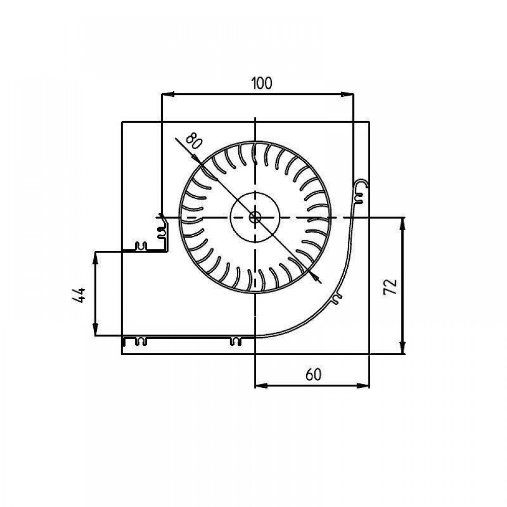 Тангенциален вентилатор за пелетна камина, Ø80mm, дебит 251-302m³/h | Вентилатори | Части за пелетни камини |