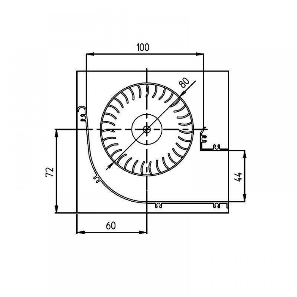 Тангенциален вентилатор Fergas за пелетна камина, Ø80mm, Дебит 251-302m³/h | Вентилатори | Части за пелетни камини |