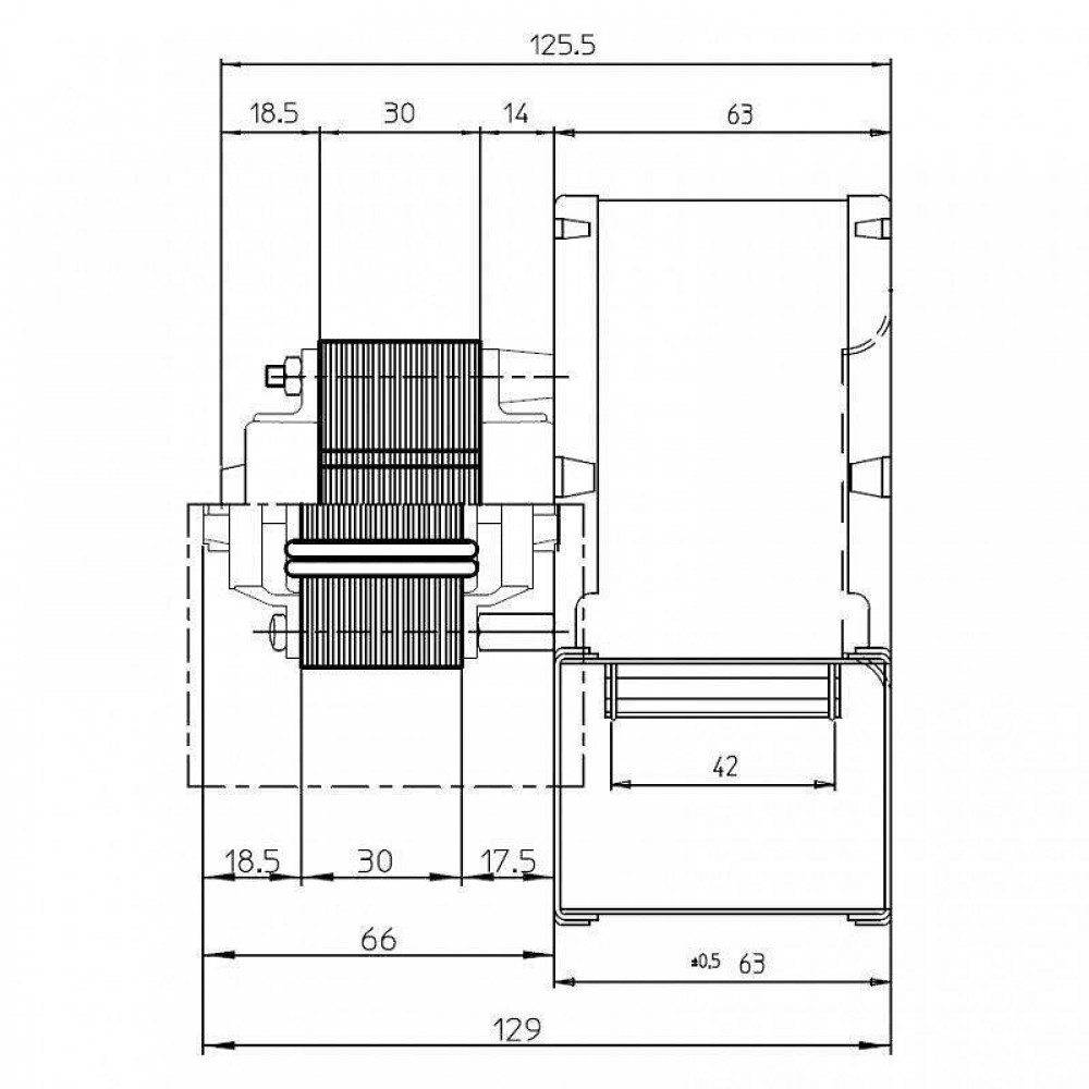 Центробежен вентилатор за пелетна камина Fergas, дебит 121 m³/h | Вентилатори | Части за пелетни камини |