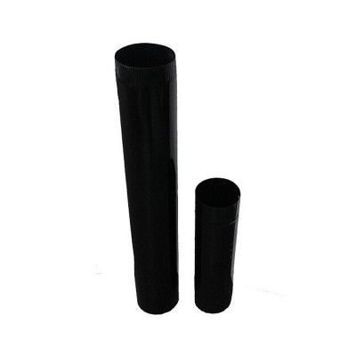 Черен емайлиран димоотвод, Прав, Размер Ф130, 30cm-67cm - Димоотводи от емайлирана ламарина