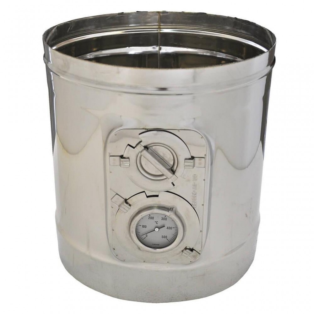 Ревизионен елемент с термометър Инокс AISI 304, Прав, Ф200 | Димоотводи от Инокс | Димоотводи |