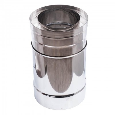 Телескопичен двоен димоотвод, Инокс AISI 304, Прав, Изолация, Дължина 30 - 50см, Φ250-300 - Ф250-300 мм - Кюнци и Димоотводи