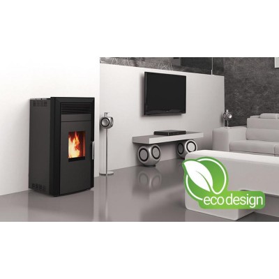 Пелетна камина с водна риза Alfa Plam Commo 15 Black, 15kW - Alfa-Plam