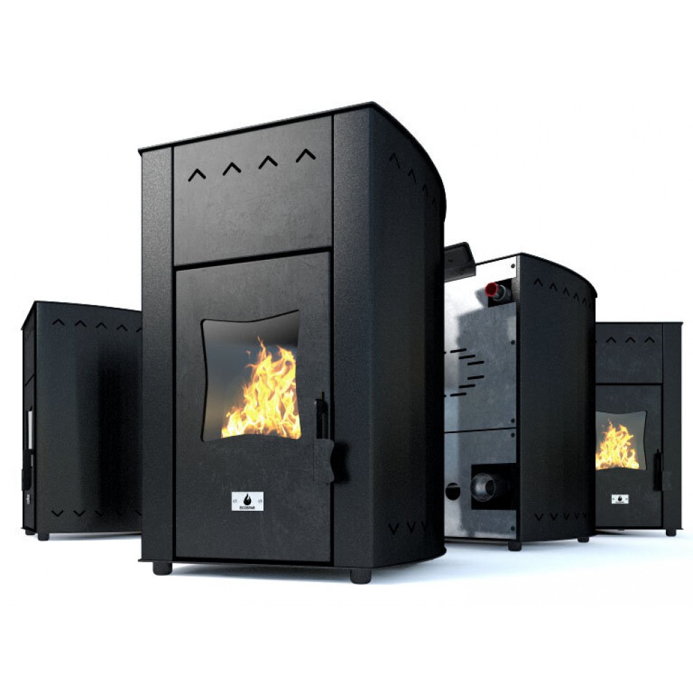 Пелетна камина с водна риза Eco Spar Minima Black, 12kW | Пелетни камини с водна риза | Пелетни камини |
