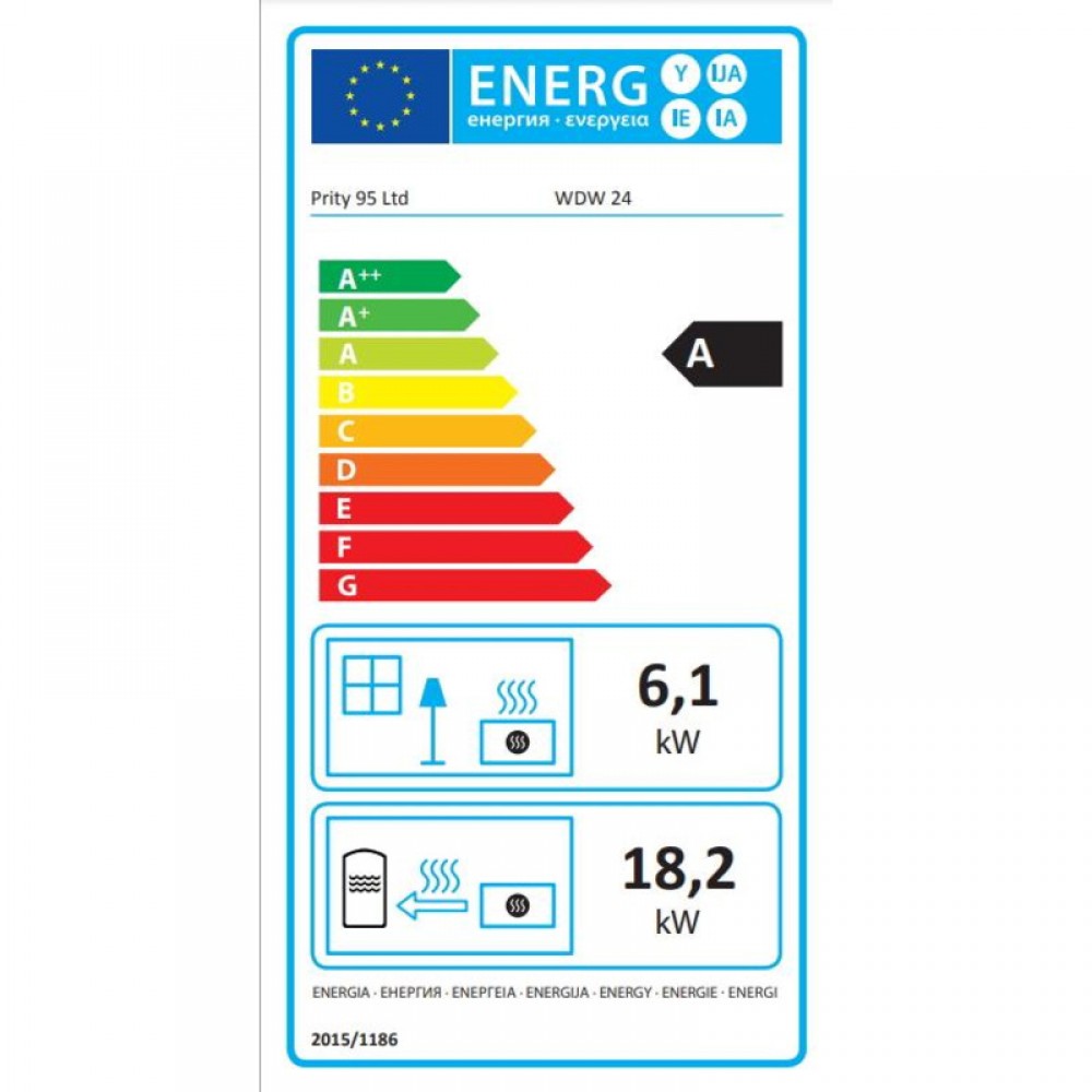 Камина на дърва с водна риза Прити WD W24, 24.3kW | Камини с водна риза | Камини на дърва |