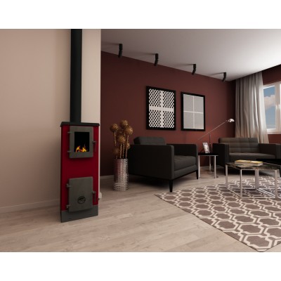 Камина на дърва Alfa Plam Vulkan S, Червена, 4kW - Сравняване на продукти