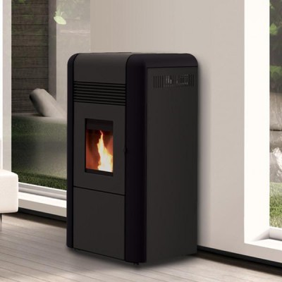 Пелетна камина с водна риза Alfa Plam Dino Black, 17kW - Alfa-Plam