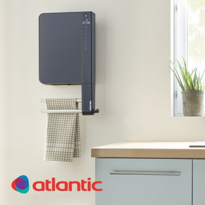 Конвектор за баня Atlantic TELIA, черен с поставка за кърпи 1000+800 W - Atlantic