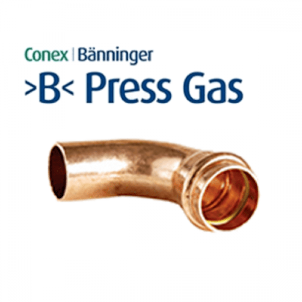 Коляно нипел 90° Conex Banninger, медно, прес газ, >B< Press Gas | Медни фитинги | Фитинги |