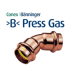 Коляно 45° Conex Banninger, медно, прес газ, >B< Press Gas | Медни фитинги | Фитинги |