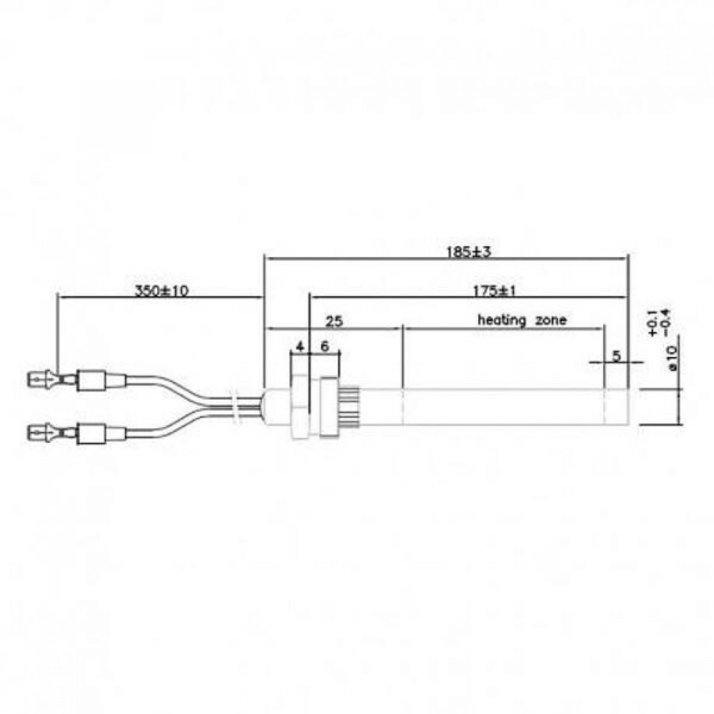 Запалка / Нагревател за пелетна камина, Дължина 185mm, 350W | Запалки / Нагреватели | Части за пелетни камини |