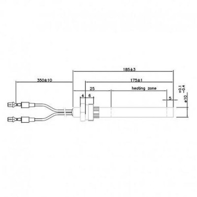 Запалка / Нагревател за пелетна камина, Дължина 185mm, 350W - Резервни Части