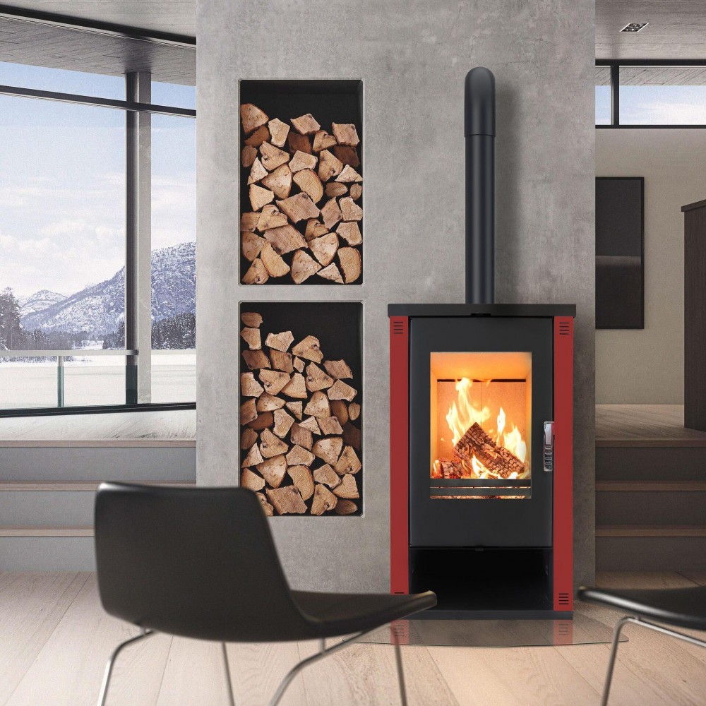 Камина на дърва Версо Theia, Бордо, 9kW | Сухи камини | Камини на дърва |