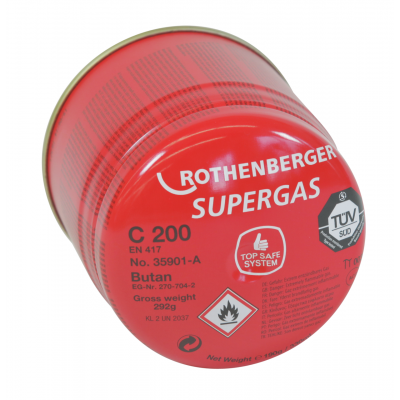Газов флакон с пропан-бутан Rothenberger Supergas C 200 TSS с предпазен клапан, версия А - Сравняване на продукти