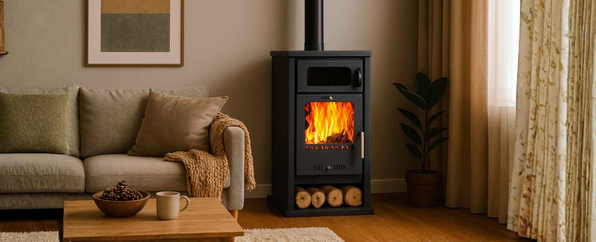 Dry wood fireplace