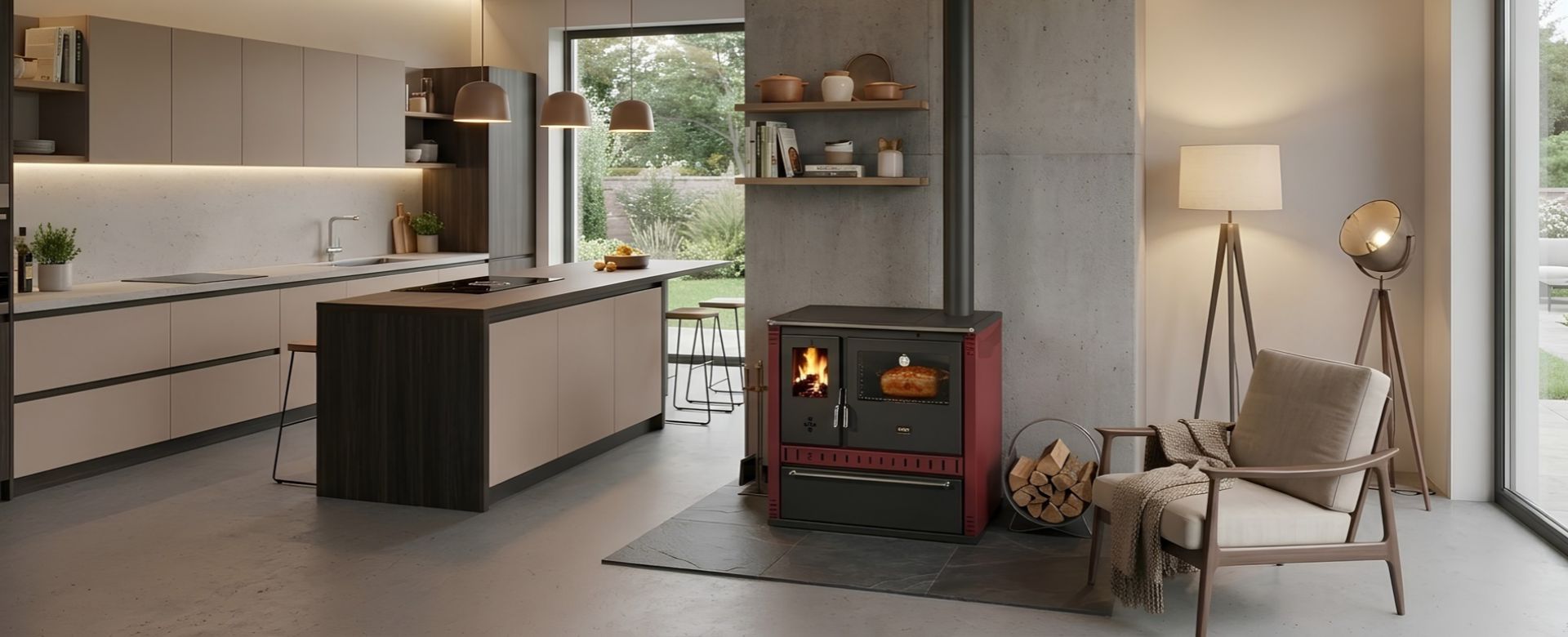 Wood Cooker Stove with Back Boiler