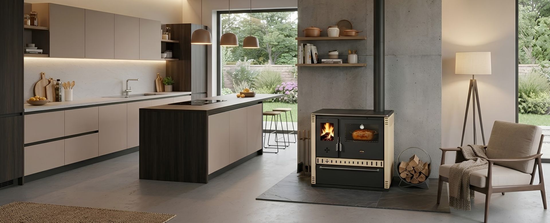 Wood Cooker Stove with Back Boiler