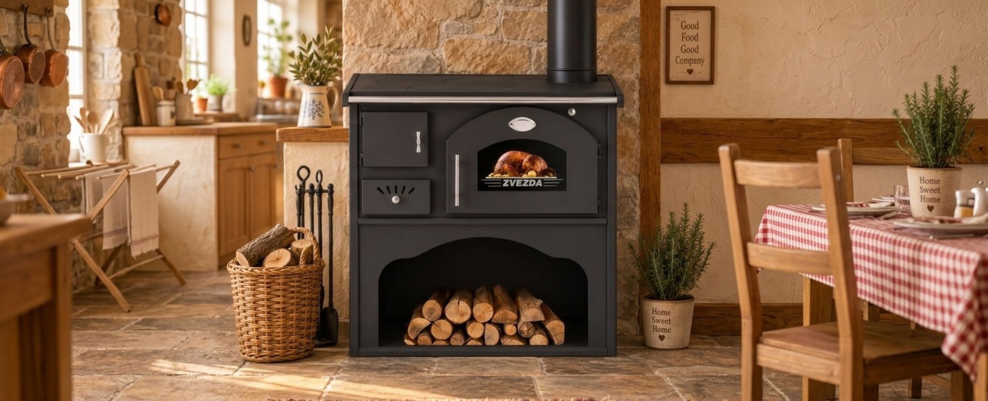 Hout fornuis met oven