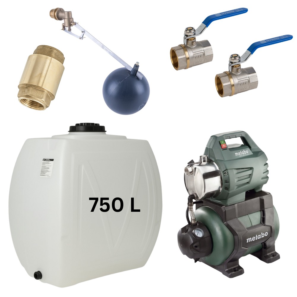 Сет за питейна вода 750L с бидон Narrow Mavil и хидрофор Metabo