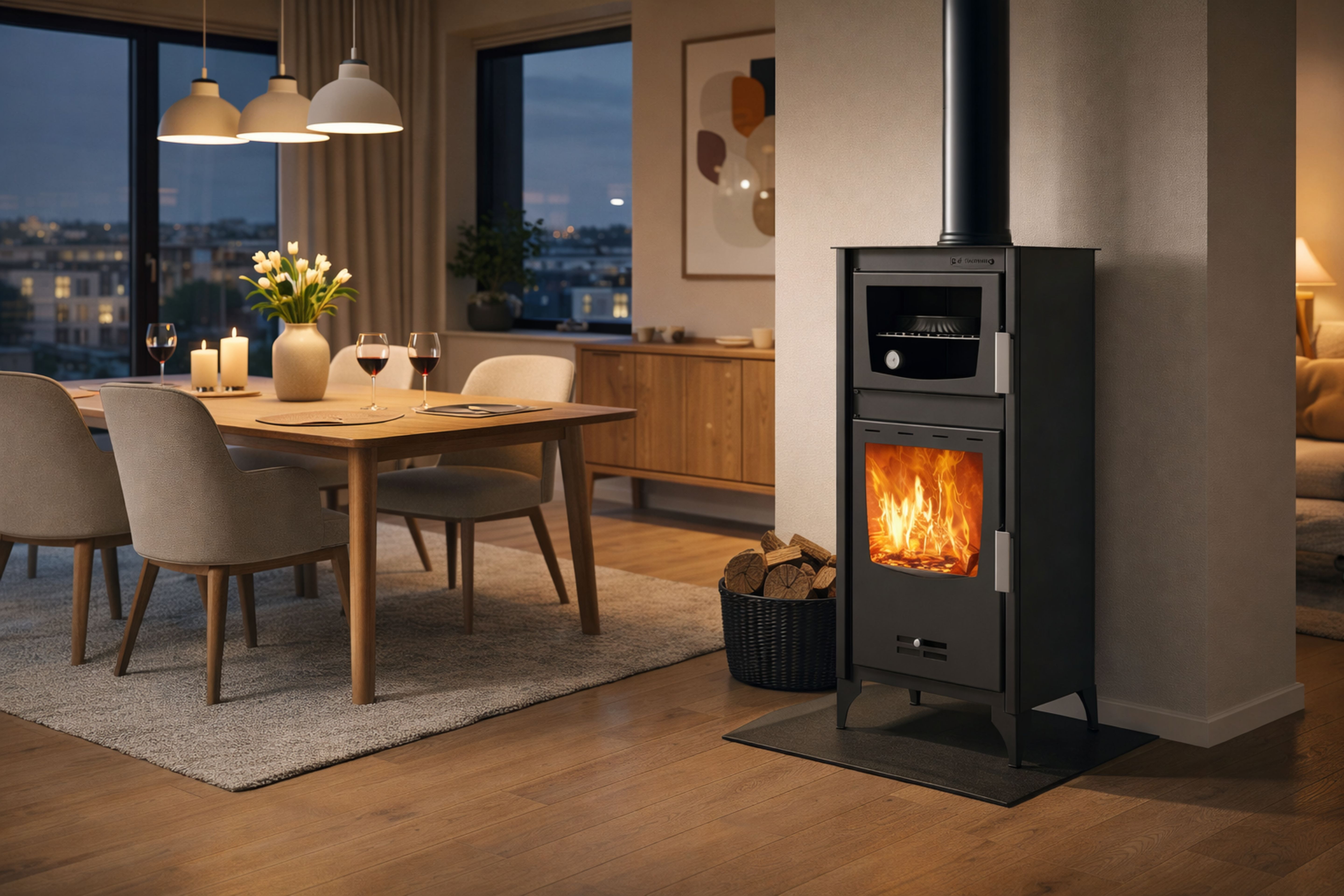 Камина на дърва с фурна