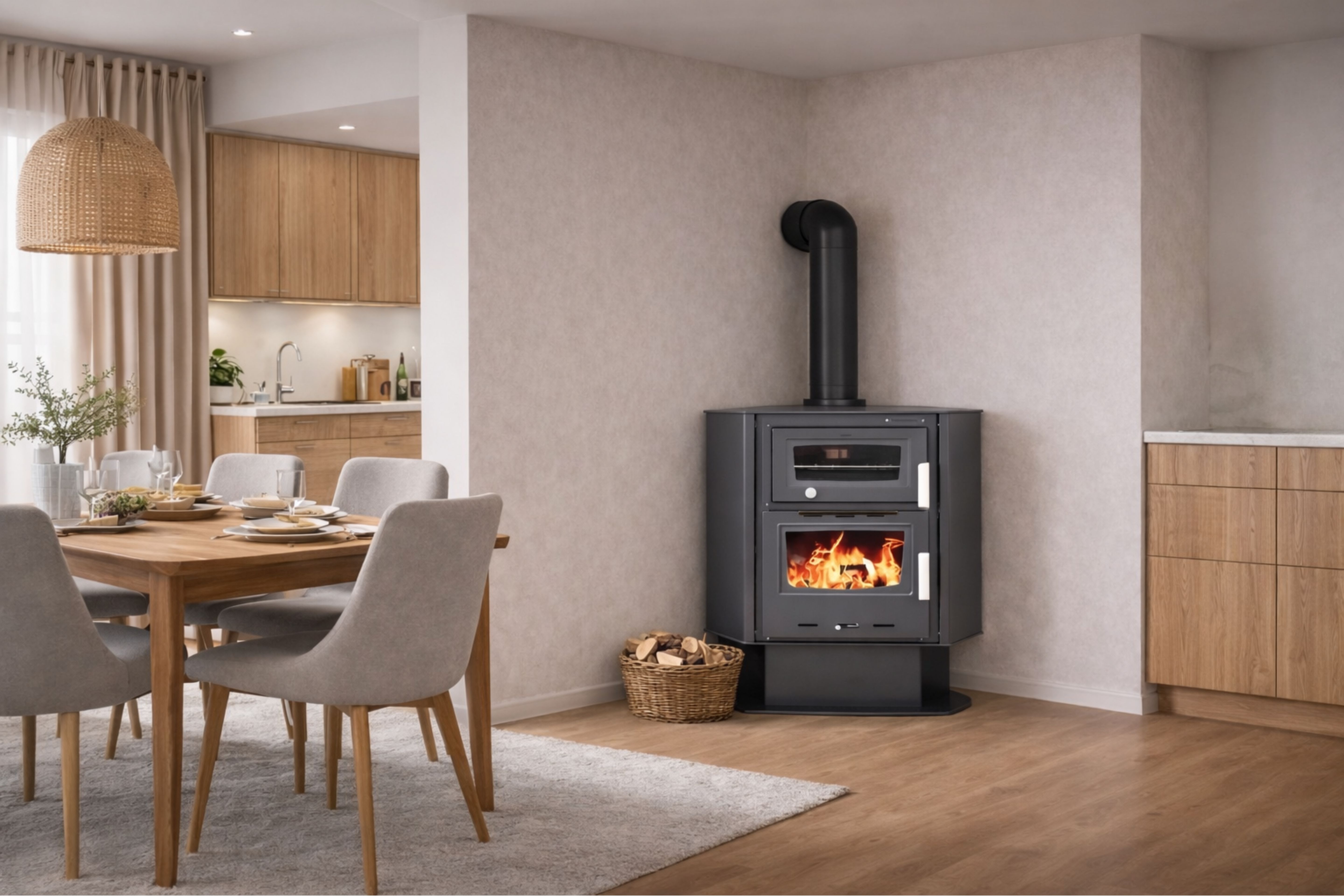 Камина на дърва с фурна  ATS-90-30 CORNER