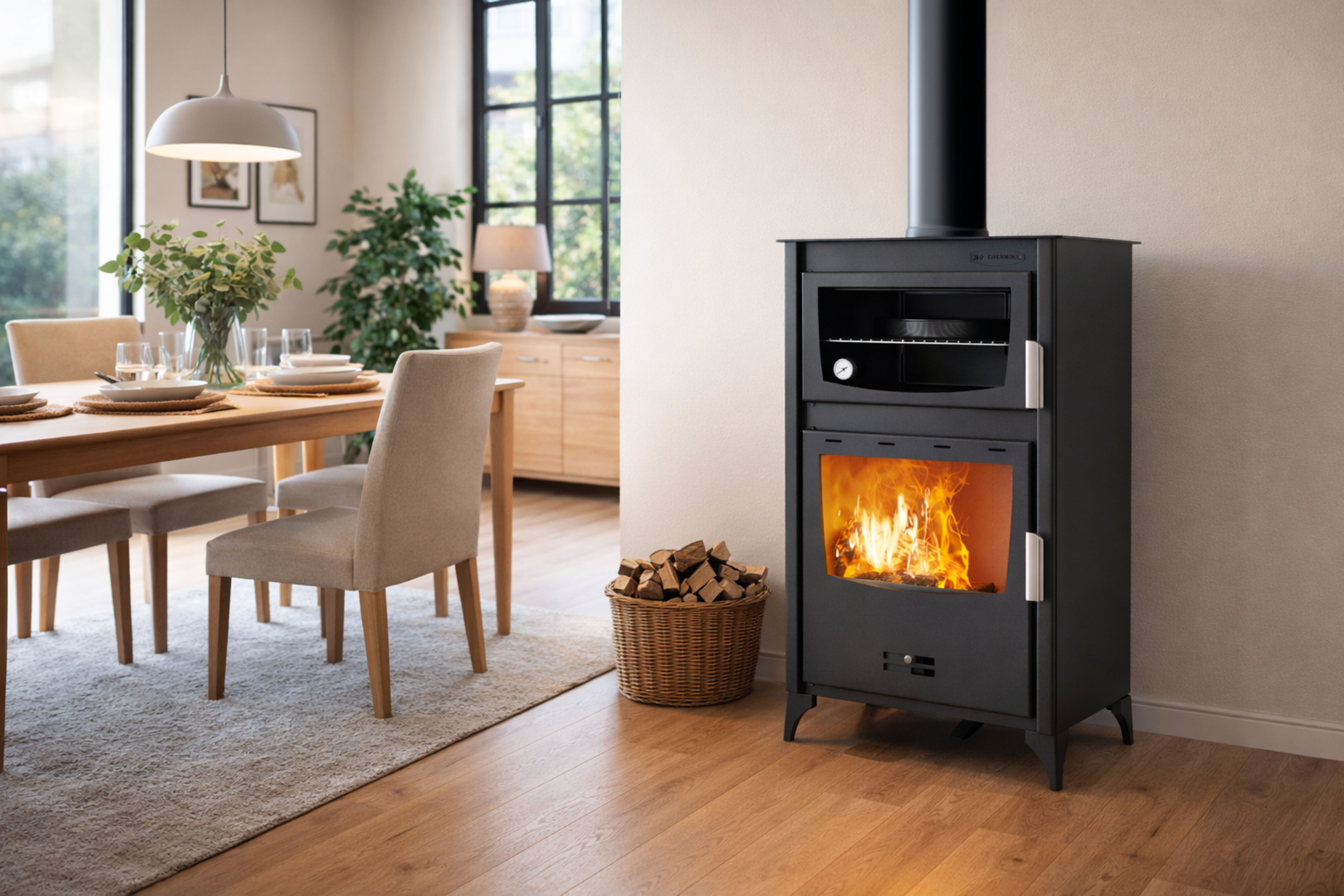 Камина на дърва с фурна