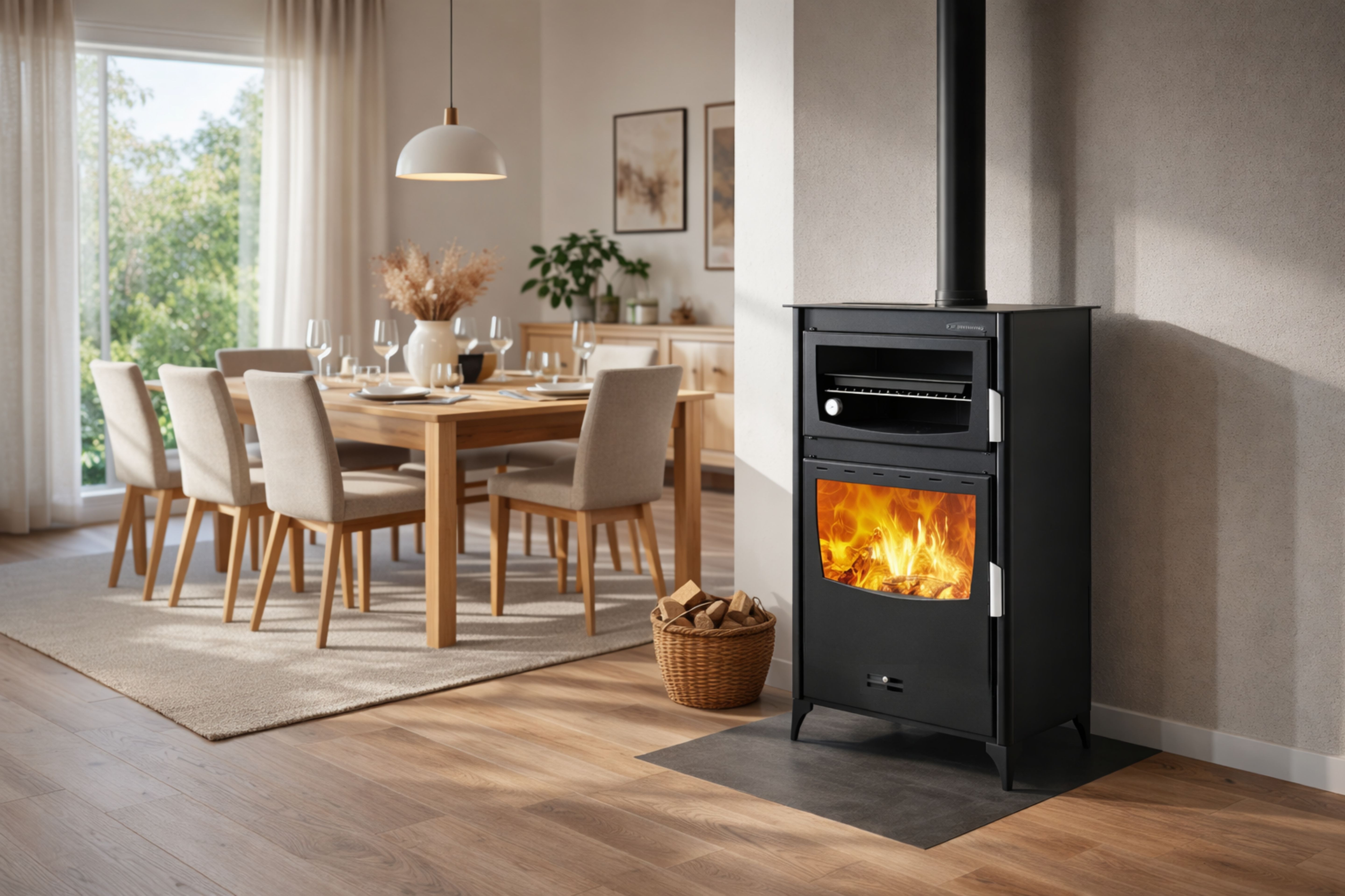 Камина на дърва с фурна