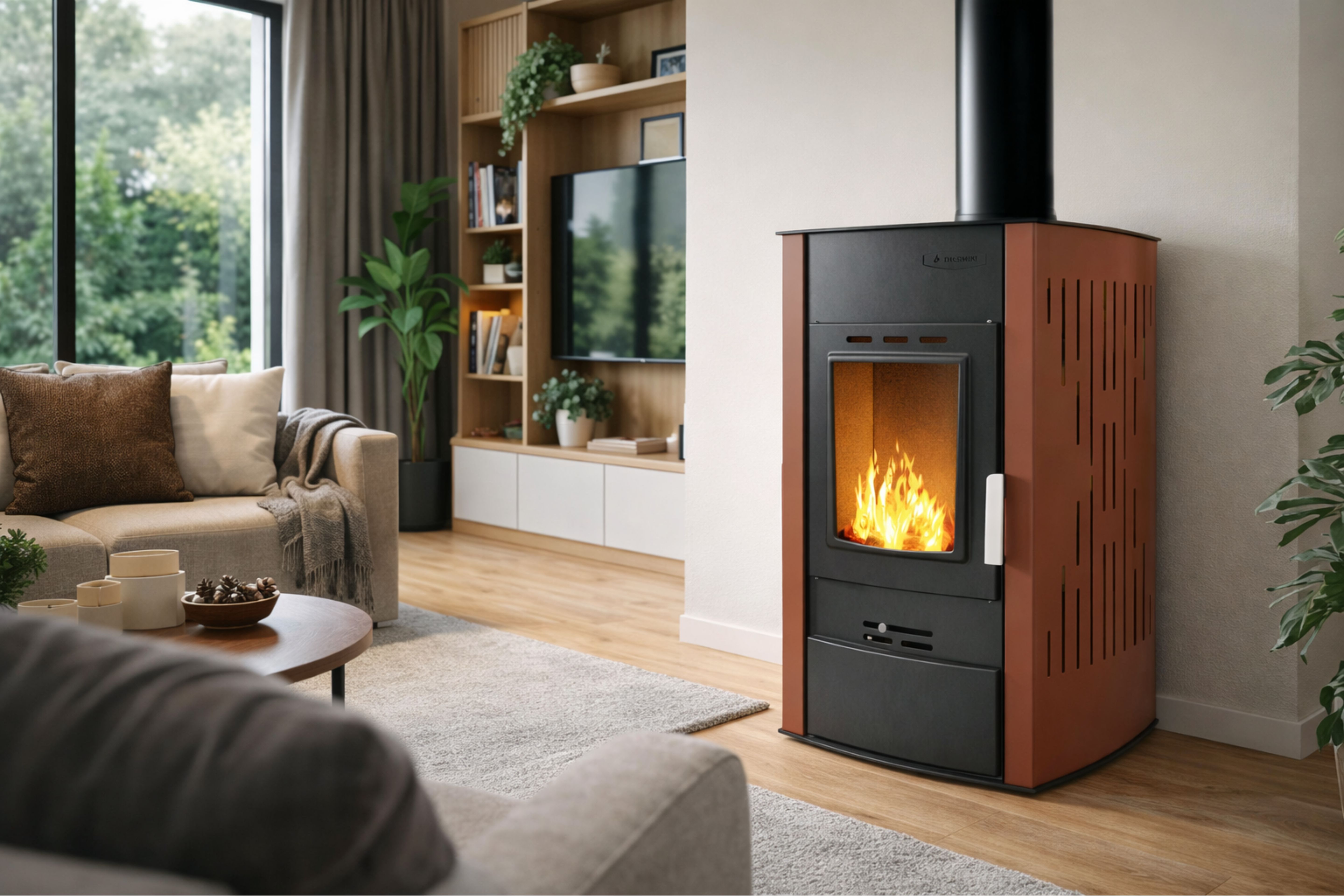 Камина на дърва с водна риза