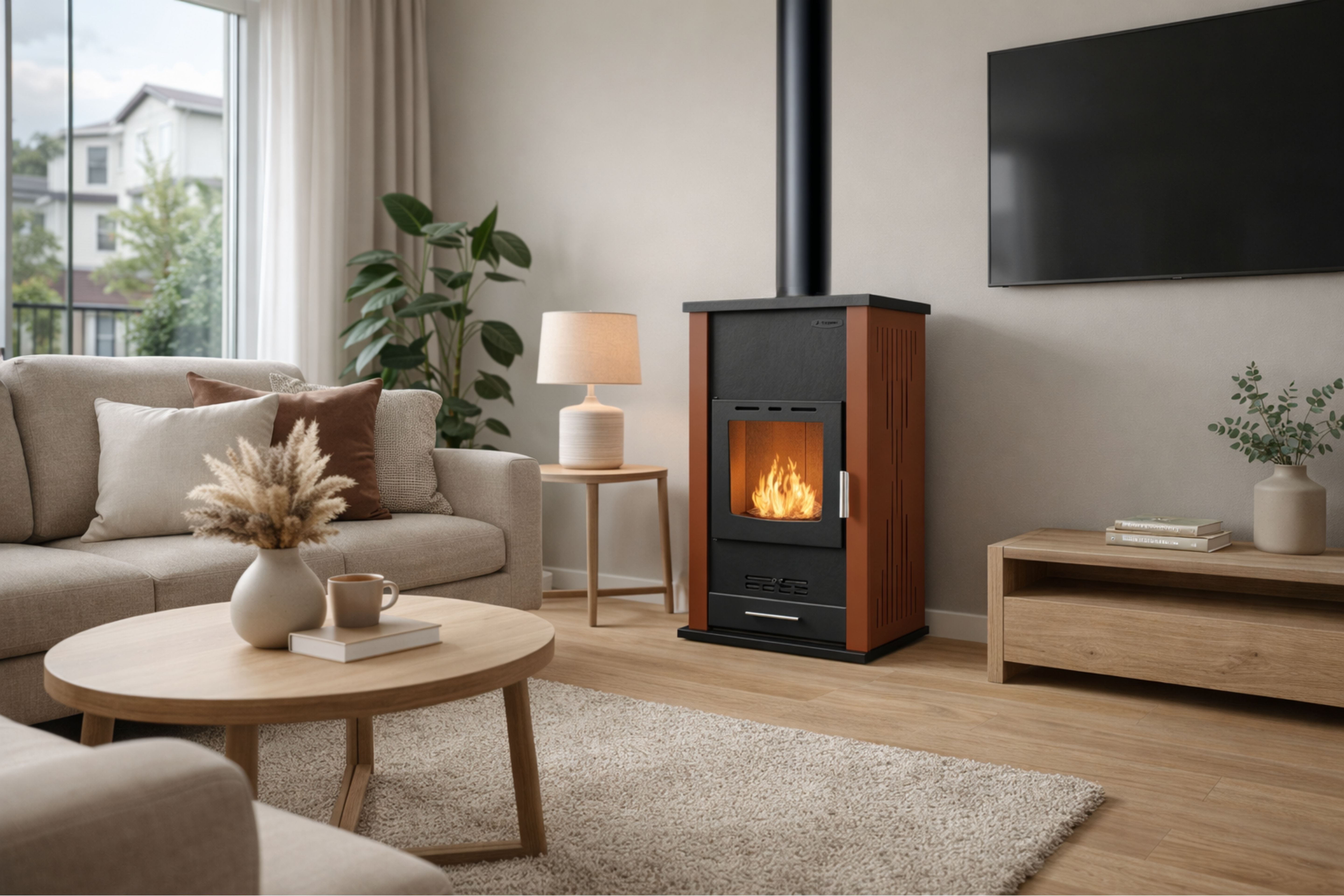 Камина на дърва с водна риза